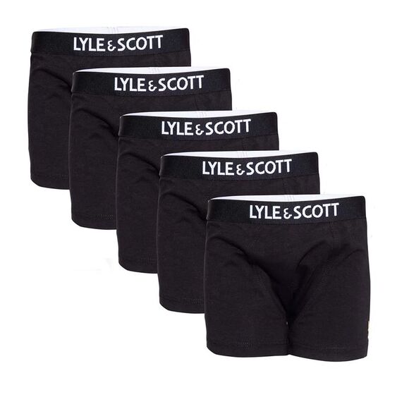 Lyle & Scott Boys Gacy Boxer Shorts (Pack of 5) / Black